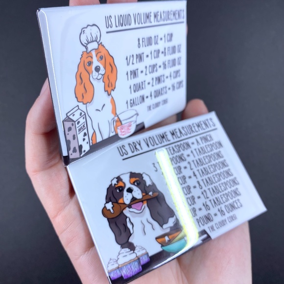 Cavalier King Charles Spaniel Dog Measuring Chart Magnets Kitchen Baking Guide - Picture 3 of 6